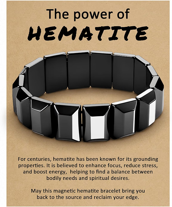 Pulsera magnética de hematita negra