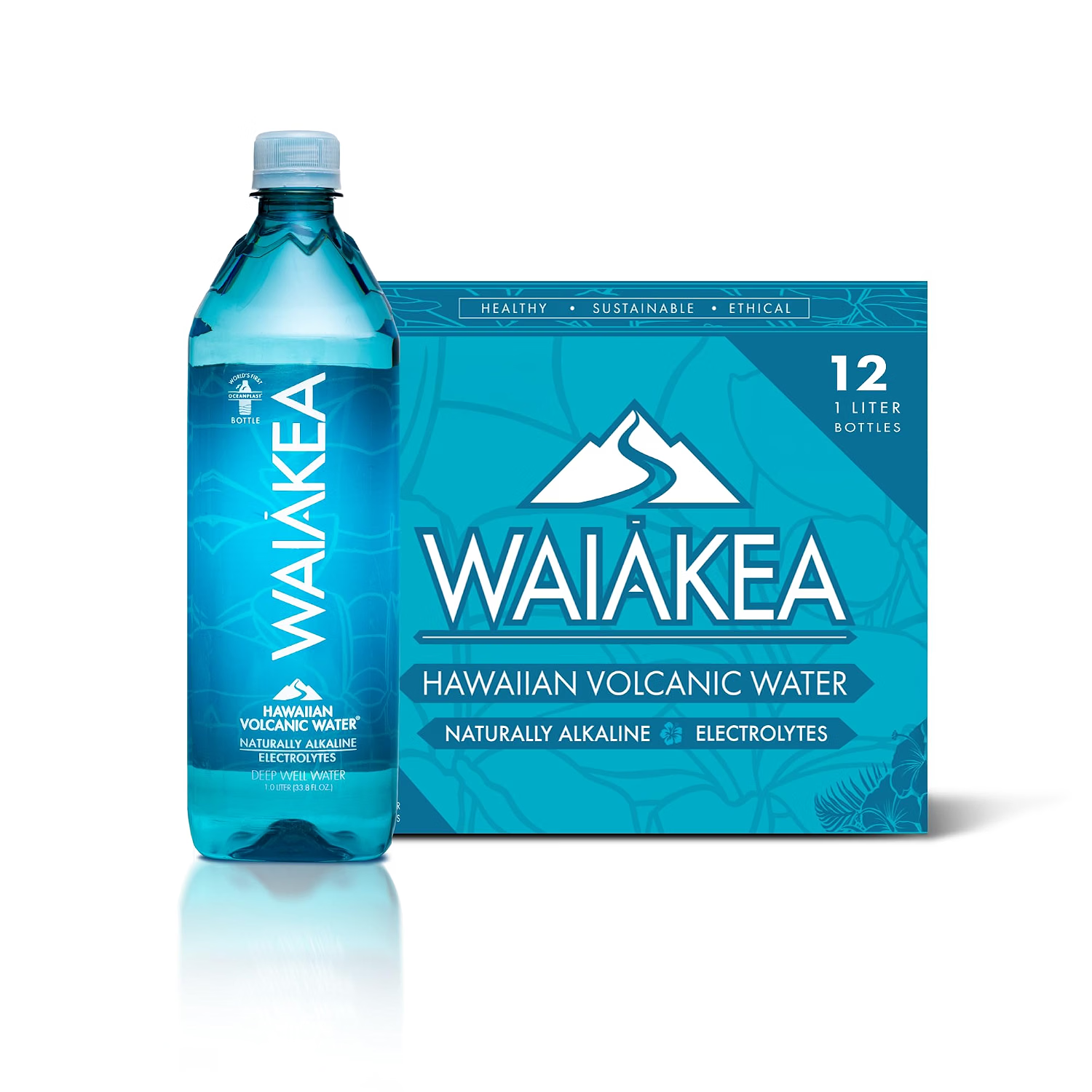 Agua volcánica hawaiana Waiakea